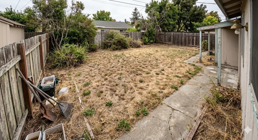 Backyard before overgrown